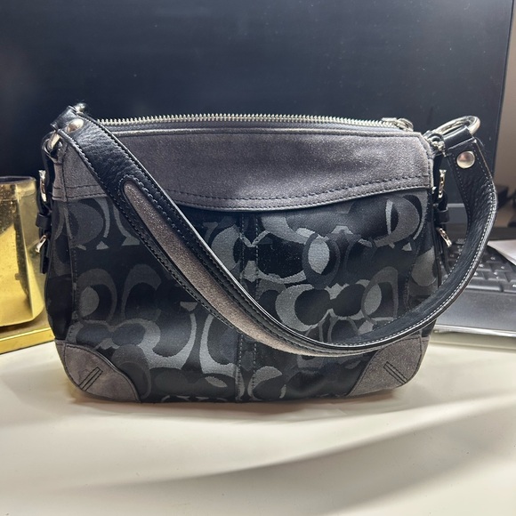 Coach Black and Dark Gray Shoulder Bag - Picture 3 of 4